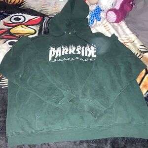 Dark Green Hoodie with Graphic Print